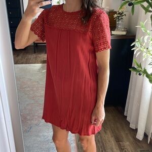 Burnt Orange Tunic Dress - Size Small